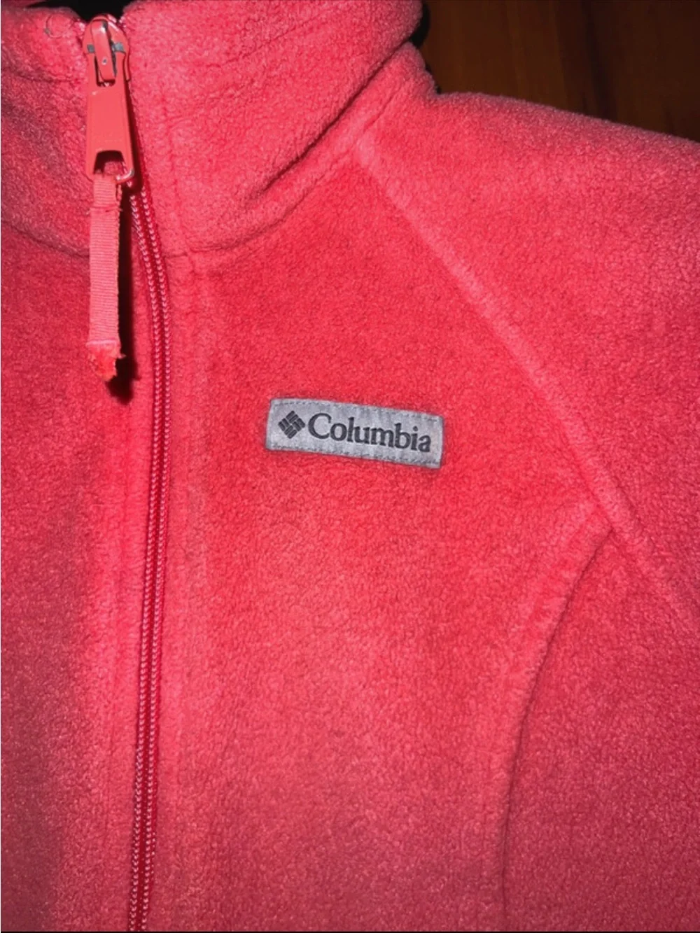 Columbia Coral-Pink Fleece Full-Zip Jacket